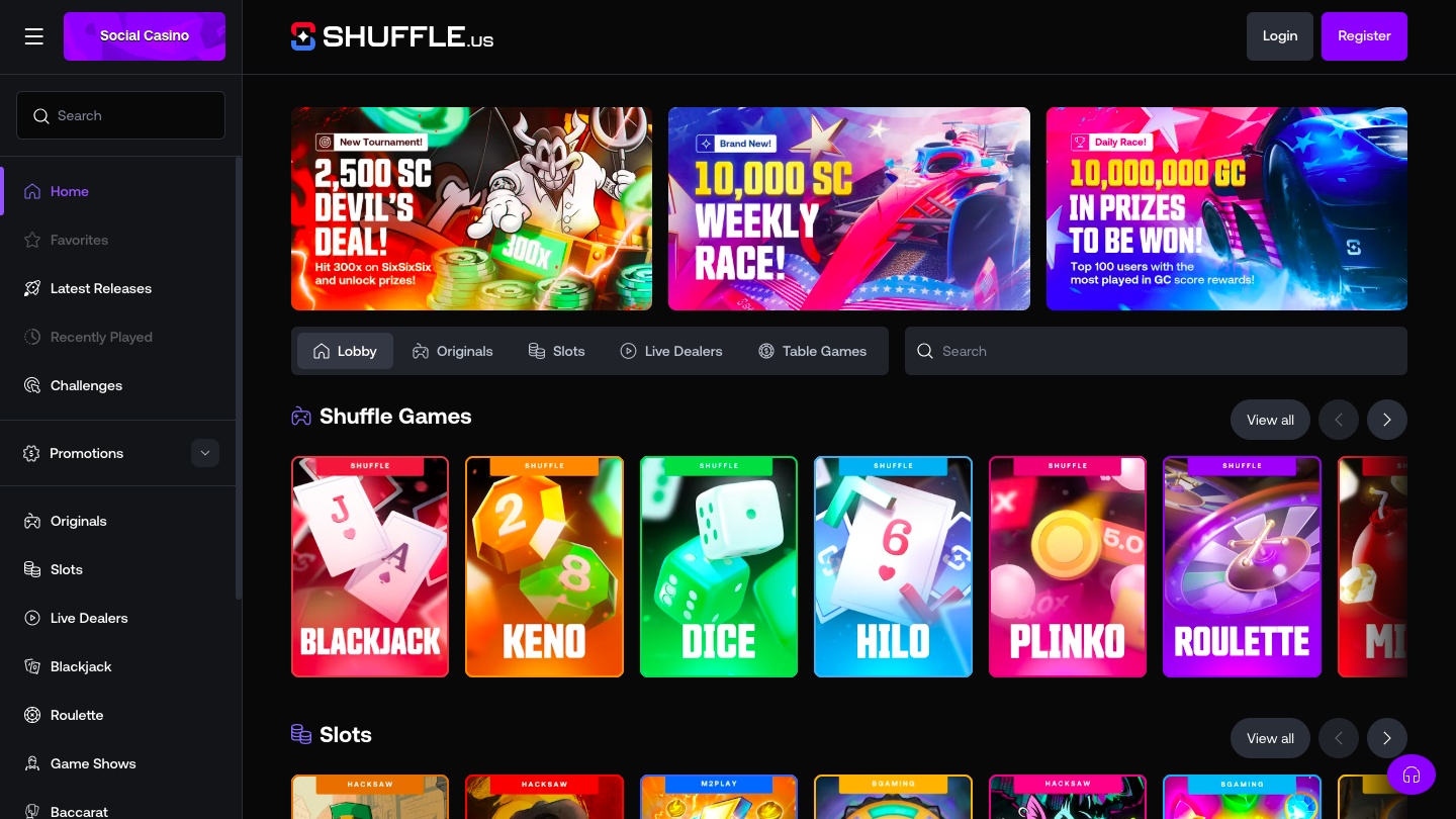 Shuffle.us Social Casino